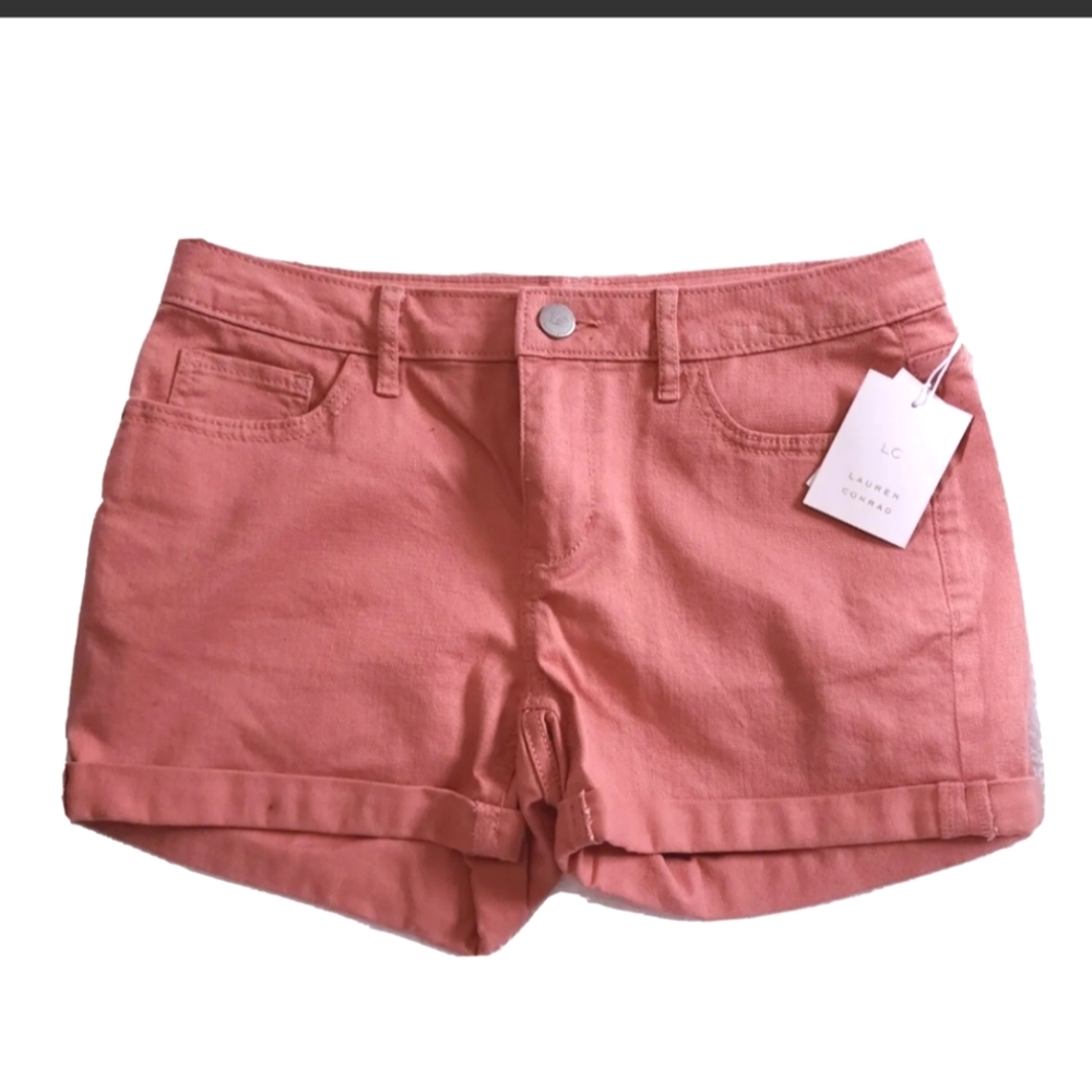 Rolled Cuff Jean Shorts Sz 4 30 X 3 Low Rise Terra Cotta Denim Lauren Conrad